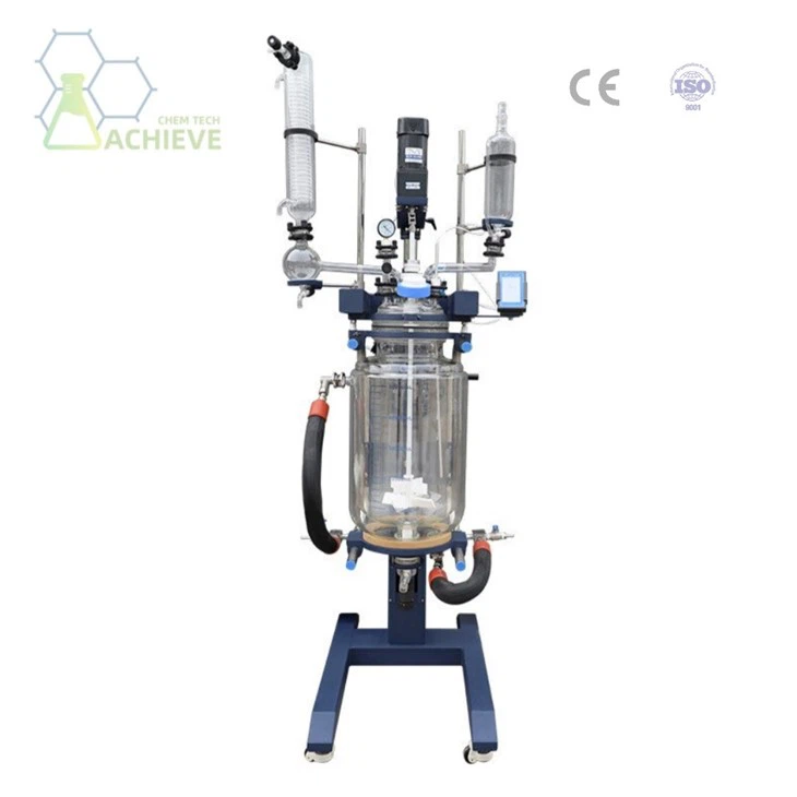 Jacketed glass lifting reactor
